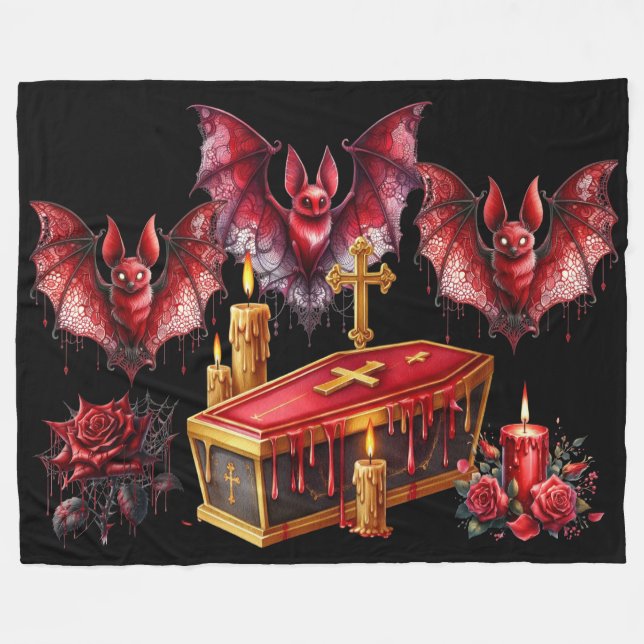 Cobertor De Velo Morcegos Vampiros (Frente (Horizontal))