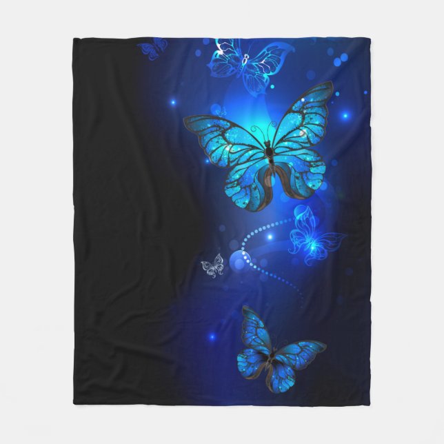 Cobertor De Velo Morpho Butterfly in the Dark Background (Frente)