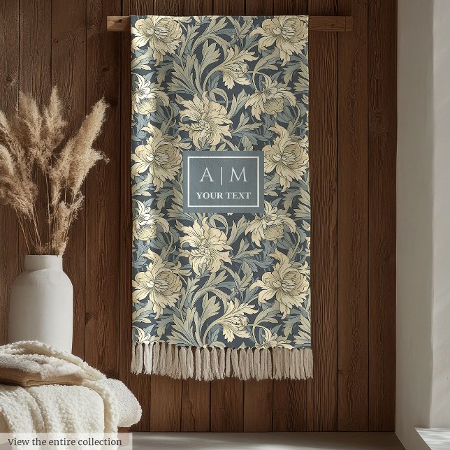 Cobertor De Velo Morris refinado inspirou um patrimônio pastel acol (Refined Morris inspired pastel heritage cozy Fleece Blanket)