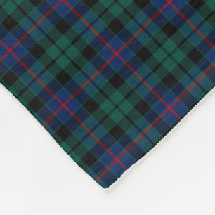 Cobertor De Velo Morrison Clan Green e Blue Tartan