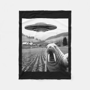 Cobertor De Velo Morsa selfie com ufo engraçado mulher homem crianç