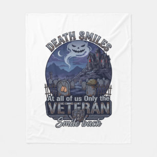 Cobertor De Velo Morte Sorri Veterano Fantasma de Halloween Cemitér