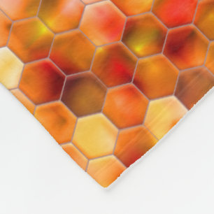 Cobertor De Velo Mosaico de hexágonos em pontos em tons avermelhad