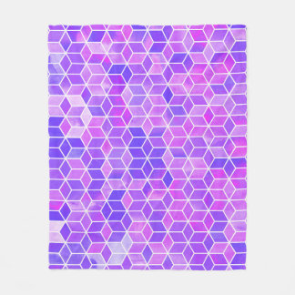 Cobertor De Velo Mosaico de Verão: Fusão de Cubo com Aquarela
