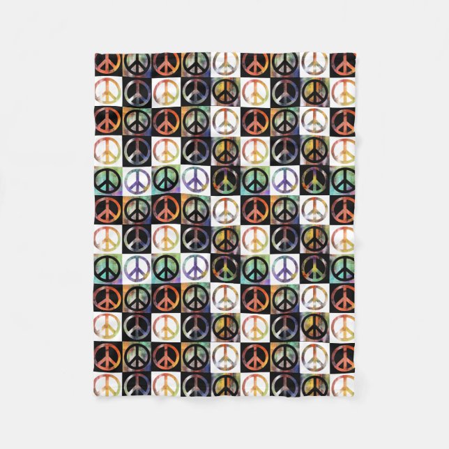 Cobertor De Velo Mosaico do sinal de paz pequeno (Frente)