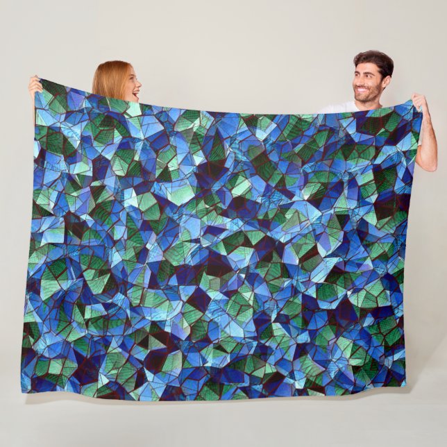 Cobertor De Velo Mosaico irregular e desorganizado sobreposto azul (In Situ)