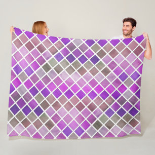Cobertor De Velo Mosaico Rosa Roxo Laranja Verde