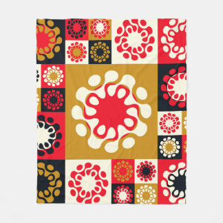 Cobertor De Velo Mosaico Vermelho Dourado asiático, Estilo Étnico.