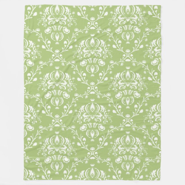 Cobertor De Velo Moss Green Damask (Frente)