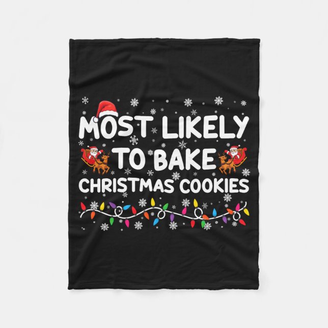 Cobertor De Velo Most Likely To Bake Christmas Cookies Xmas Baker B (Frente)