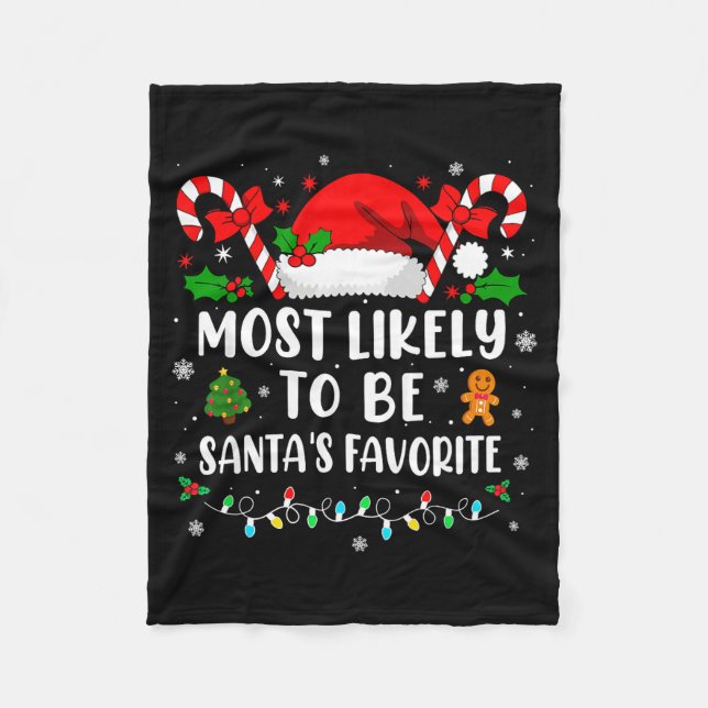Cobertor De Velo Most Likely To Be Santa's Favorite Family Christma (Frente)
