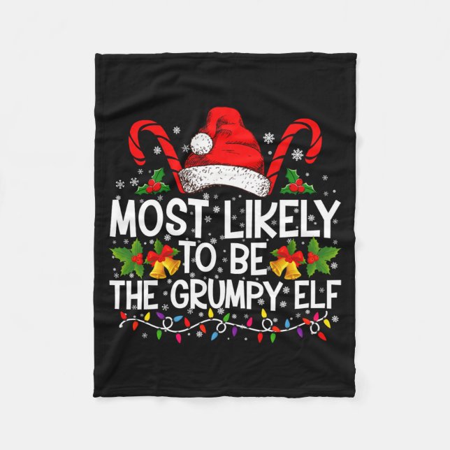 Cobertor De Velo Most Likely To Be The Mpy Elf Funny Xmas  (Frente)