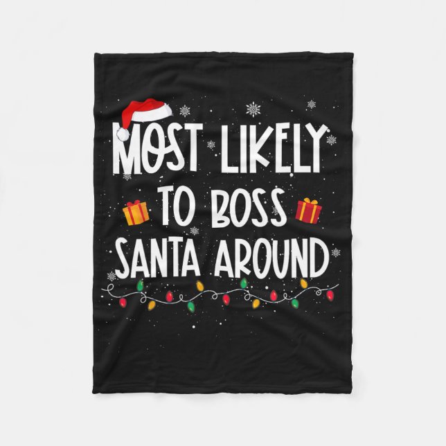 Cobertor De Velo Most Likely To Boss Santa Around Christmas Fun Xma (Frente)