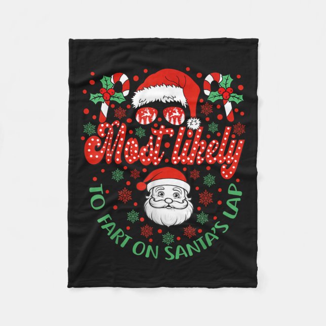 Cobertor De Velo Most Likely To Fart On Santa's Lap Family Matching (Frente)