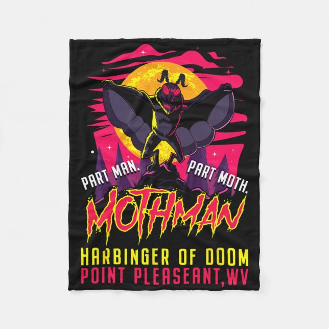 Cobertor De Velo Mothman Fun Cryptid Harbinger Part Man Part Moth (Frente)
