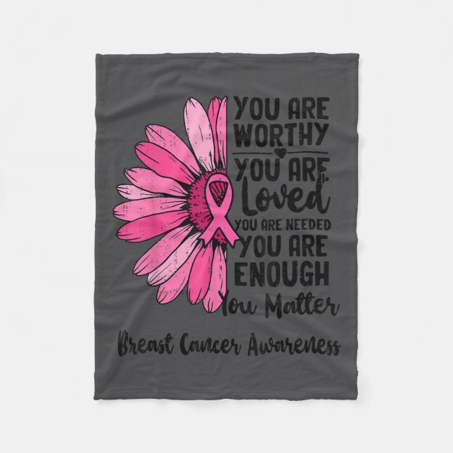 Cobertor De Velo Motivational Breast Cancer Awareness Sunflower Nk  (Frente)