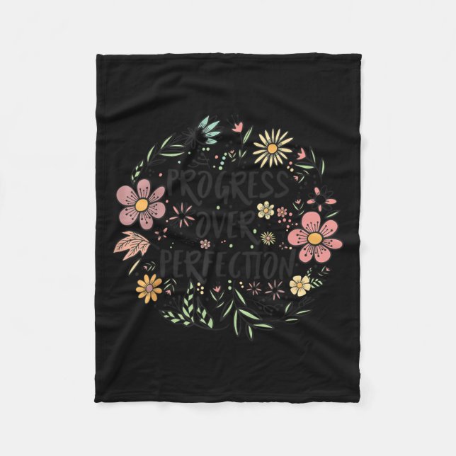 Cobertor De Velo Motivational Progress Over Perfection Back To Scho (Frente)