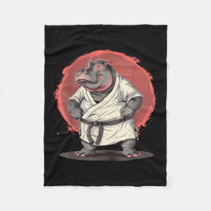 Cobertor De Velo Motivo de Hipopótamo de Karatê Taekwondo Jiu-Jitsu