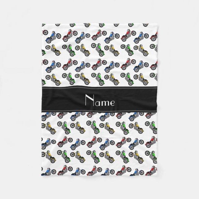 Cobertor De Velo Motocicletas brancas conhecidas personalizadas (Frente)