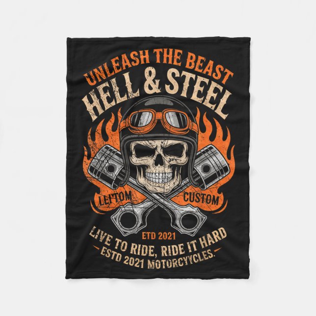 Cobertor De Velo Motorcycle Skull And Ston Crossbones For Men Biker (Frente)