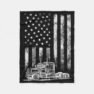 Cobertor De Velo Motorista De Caminhão Americano Flag Trucker Vinta