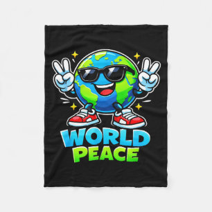 Cobertor De Velo Movimento Divertido e Fofo de Paz Mundial e Difusã