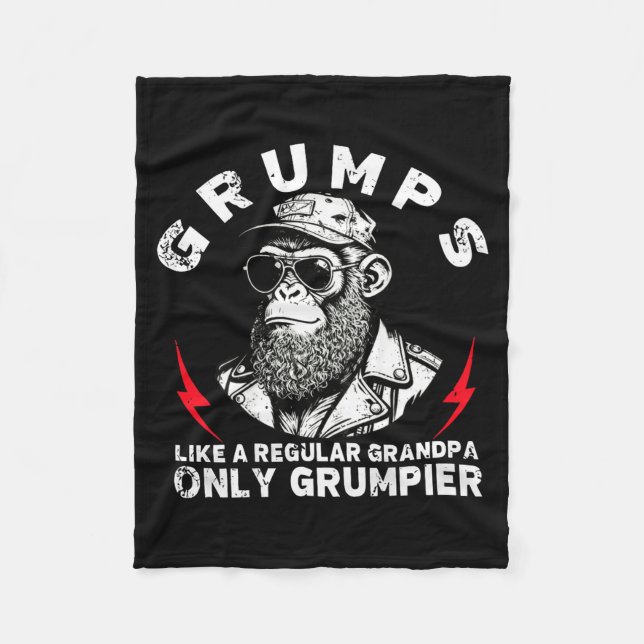 Cobertor De Velo Mps Like A Regular Grandpa Only Mer Monkey (on Bac (Frente)