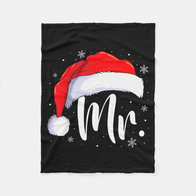 Cobertor De Velo Mr And Mrs Claus Couples Matching Christmas Pajama (Frente)