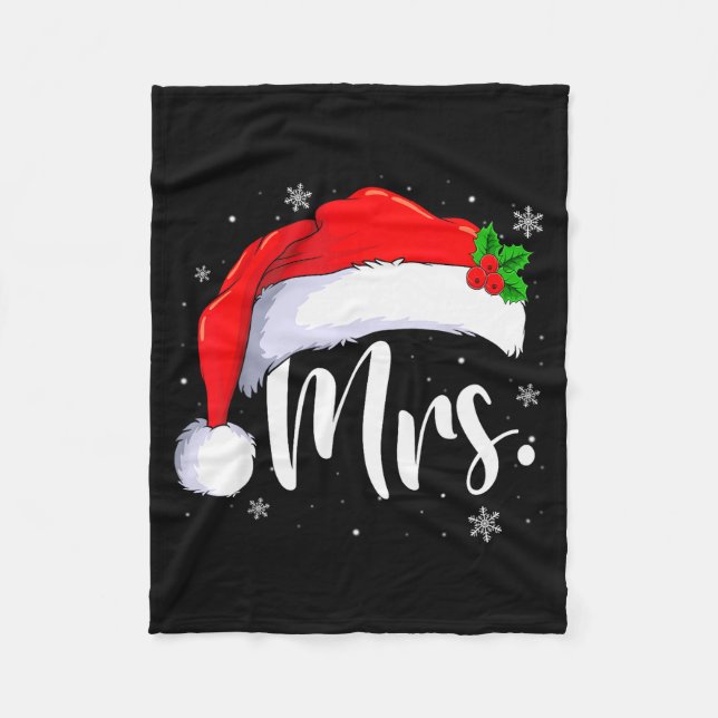 Cobertor De Velo Mr And Mrs Claus Couples Matching Christmas Pajama (Frente)