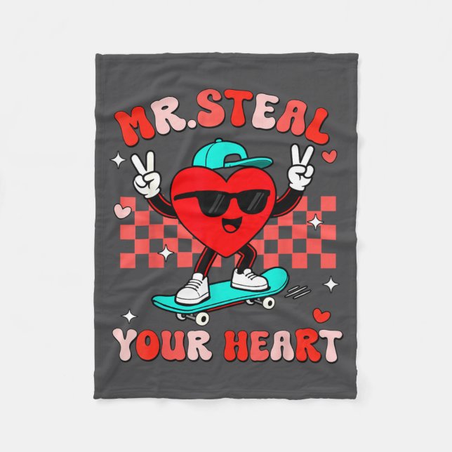 Cobertor De Velo Mr Steal Your Heart For Boys Toddlers Valentine's  (Frente)