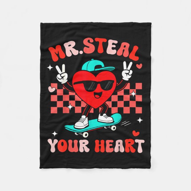Cobertor De Velo Mr Steal Your Heart For Boys Toddlers Valentine's  (Frente)