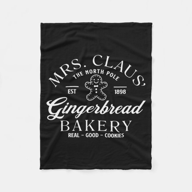 Cobertor De Velo Mrs Claus Gingerbread Bakery Christmas Women  (Frente)