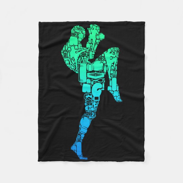 Cobertor De Velo Muay Thai Boxes Taekwondo Meninos Homens (Frente)