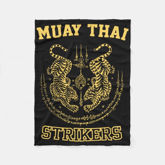 Cobertor De Velo Muay Thai Kickboxing Fighter Tiger Sak Yant  (Frente)