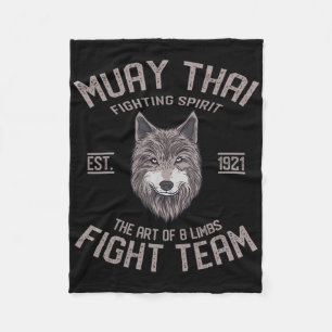 Cobertor De Velo Muay Thai Lobo Boxe Tailandesa Kickboxing