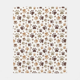 Cobertor De Velo Muddy Paw Prints Fleece Blanket