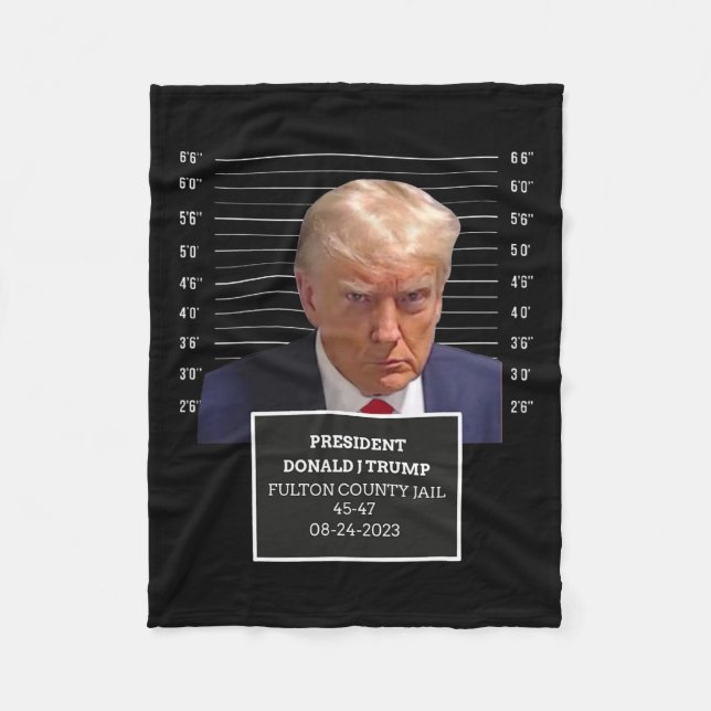 Cobertor De Velo Mug Shot Presidente Donald J Trump Mugshot 2023 Di (Frente)