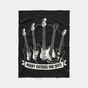 Cobertor De Velo Muitos Violões Uma Esposa Divertido Músico Guitarr