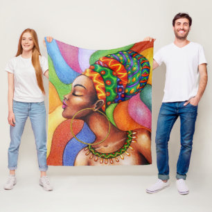 Cobertor De Velo Mulher africana com Tecido tradicional de cera