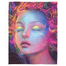 Mulher alienígena com cabelo cósmico