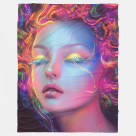 Cobertor De Velo Mulher alienígena com cabelo cósmico