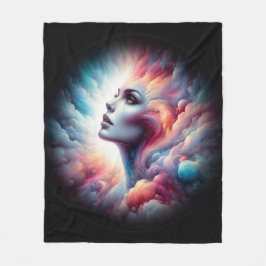 Cobertor De Velo Mulher com Cabelo Cosmico Aura