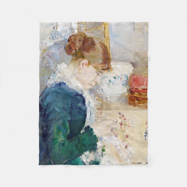 Cobertor De Velo Mulher costurando, Berthe Morisot (Frente)