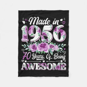 Cobertor De Velo mulher de 70 anos feita em 1956 floral 70º anivers