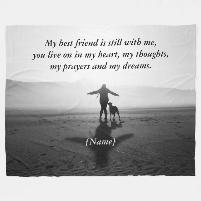 Cobertor De Velo Mulher e cão - únicas no mundo (Frente (Horizontal))