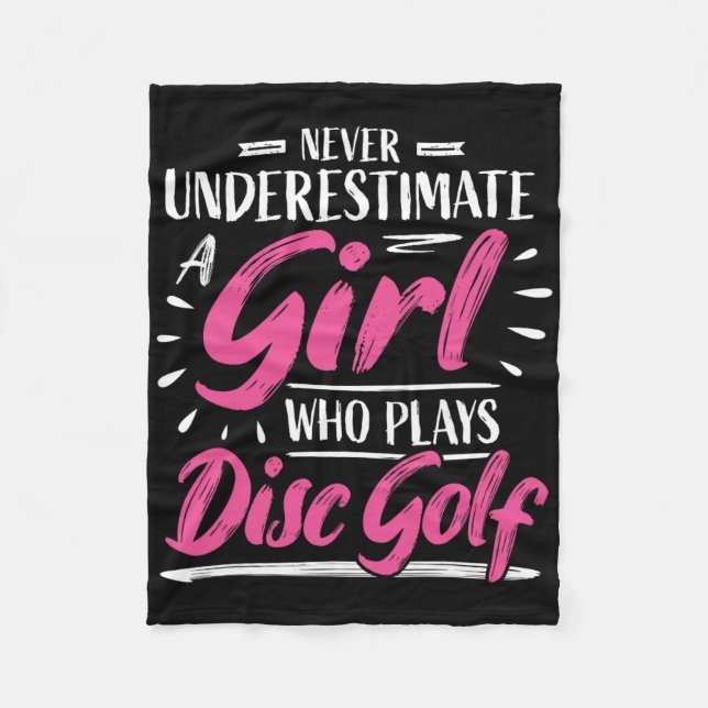 Cobertor De Velo Mulher Jogadora de Golfe de Disco Eu Subestimo (Frente)
