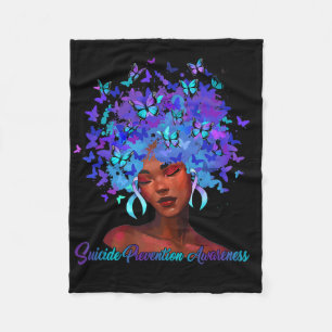 Cobertor De Velo Mulher Negra Africana: Teal E Suicídio Roxo P