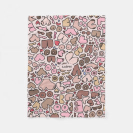 Cobertor De Velo mulher neutra com padrão mamário