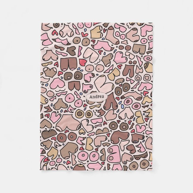 Cobertor De Velo mulher neutra com padrão mamário (Frente)