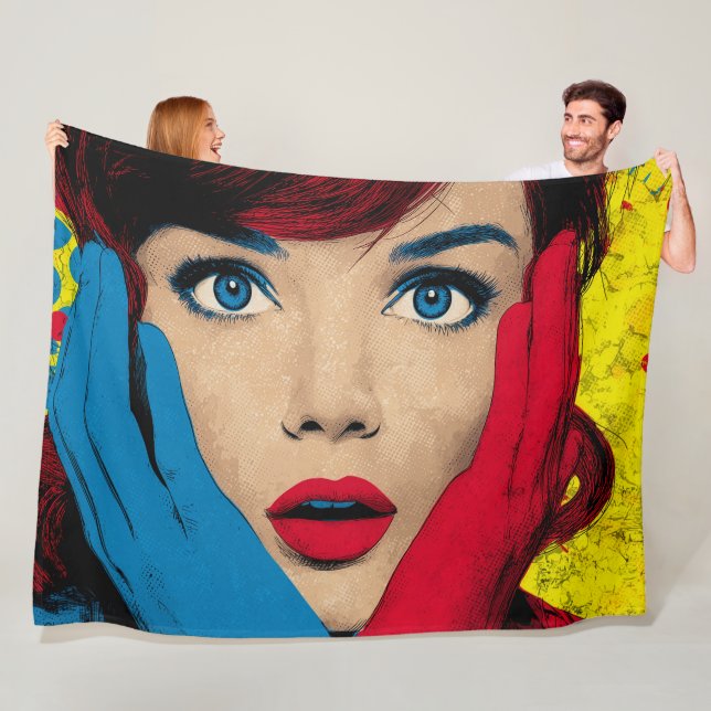 Cobertor De Velo Mulher Surpresa em Pop Art (In Situ)